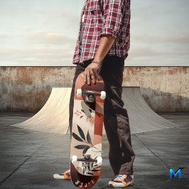 Rustikales Boho - Bio Minimalistisches botanisches Skateboard