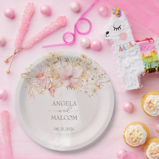 Rustikales Boho Blumengarten Hochzeiten Pappteller (Party)