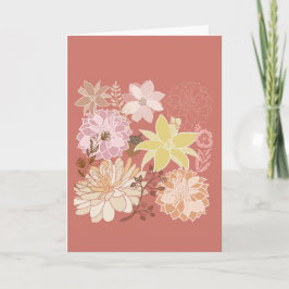 Rustikales Boho-Blumenmuster Karte