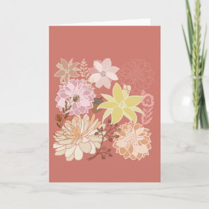Rustikales Boho-Blumenmuster Karte