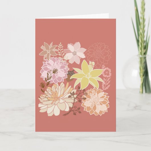 Rustikales Boho-Blumenmuster Karte (Vorderseite)
