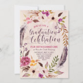 Rustikales Boho Blumenstrauß Einladungen (Vorderseite)