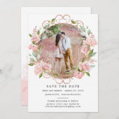 Rustikales Boho Botanical Wreath Foto Wedding Save The Date (Vorne/Hinten)