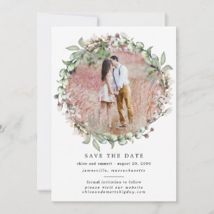 Rustikales Boho Botanical Wreath Foto Wedding Save The Date