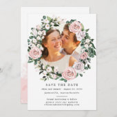 Rustikales Boho Botanical Wreath Foto Wedding Save The Date (Vorne/Hinten)