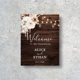 Rustikales Boho Botanische Hochzeit Begrüßungszeic Poster