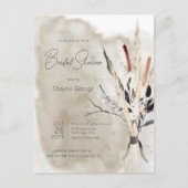 Rustikales Boho Bouquet Modernes Brautparty einlad Postkarte (Vorderseite)
