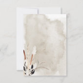 Rustikales Boho Bouquet Modernes Drei-Dinner RSVP Karte (Rückseite)