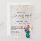 Rustikales Boho Brautparty von Mail Mason Jar Ligh Einladung (Vorderseite)