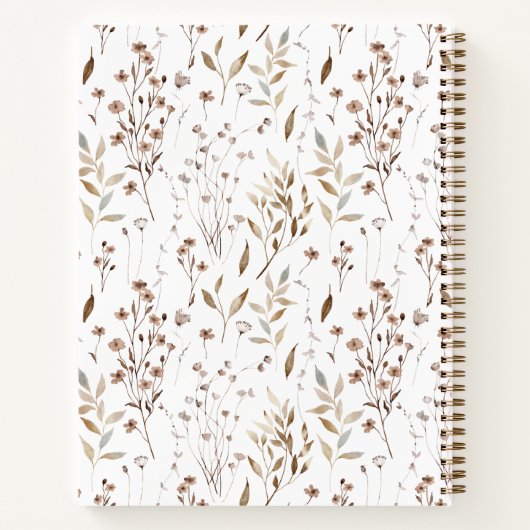Rustikales Boho Brown fällt botanisch auf Karo-Lis Notizblock (Rückseite)