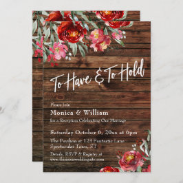 Rustikales Boho Burgund Rote Floral zu haben und z Einladung