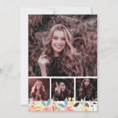 Rustikales boho burgundy Blumenkohl Foto Süß 16 Einladung (Rückseite)