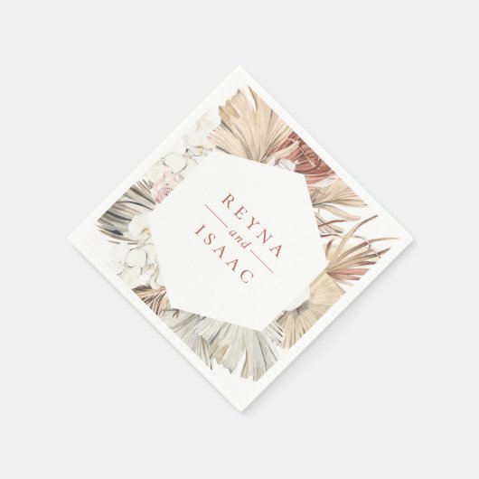 Rustikales Boho-Chic Personalisiert Paper Napkins Serviette (Ecke)