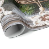 Rustikales Boho Crochet Snowflake Weihnachten Geschenkpapier (Rolleneckpunkt)