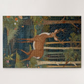 Rustikales Boho Deer Image im Waldpark Puzzle (Horizontal)