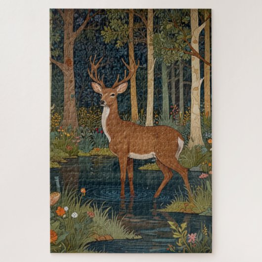 Rustikales Boho Deer Image im Waldpark Puzzle (Vertikal)