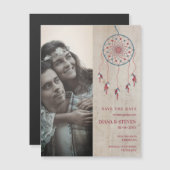 Rustikales Boho Dreamcatcher-Foto Save the Date Magnetkarte (Vorne/Hinten)