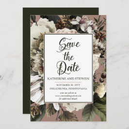 Rustikales Boho Dusty Pink Floral Bouquet Save The Date