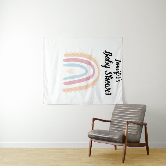 Rustikales Boho Elegant Rainbow Baby Dusche Hinter Wandteppich (Beispiel (Horizontal))