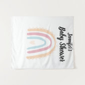 Rustikales Boho Elegant Rainbow Baby Dusche Hinter Wandteppich (Vorderseite (Horizontal))