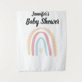 Rustikales Boho Elegant Rainbow Baby Dusche Hinter Wandteppich (Vorderseite)