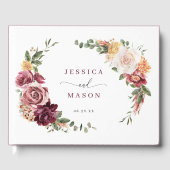 Rustikales Boho Fall Burgund Hochzeit Gästebuch (Vorderseite)