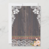 Rustikales Boho Floral and String Lights Brautpart Einladung (Rückseite)