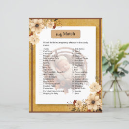 Rustikales Boho Floral Baby Shower Candy Match Gam