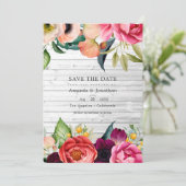 Rustikales Boho Floral Bohemisch Wedding Foto Rett Save The Date (Stehend Vorderseite)