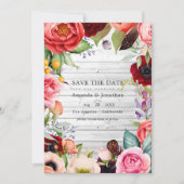 Rustikales Boho Floral Bohemisch Wedding Foto Save The Date (Vorderseite)