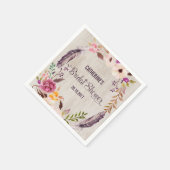 Rustikales Boho Floral Brautparty Paper Napkin Serviette (Ecke)