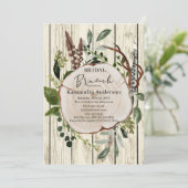 Rustikales Boho Floral Bridal Brunch Einladung (Stehend Vorderseite)