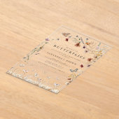 Rustikales Boho Floral Butterfett Brautparty Acryleinladungen (Ablage )