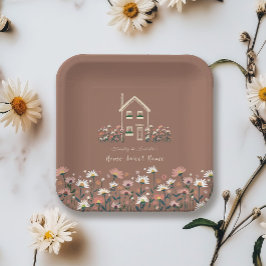 Rustikales Boho Floral Fall Housewarming Party Pappteller