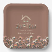 Rustikales Boho Floral Fall Housewarming Party Pappteller (Vorderseite)