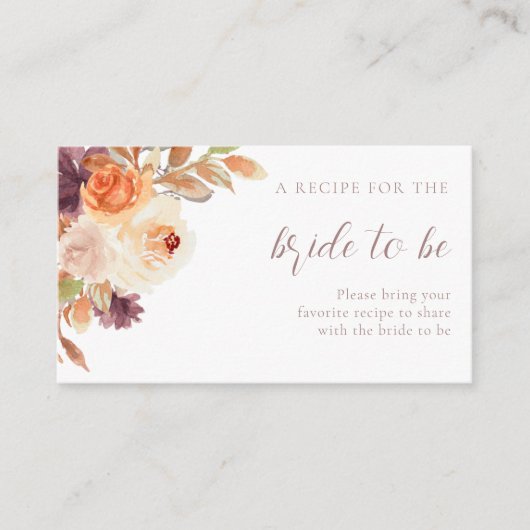 Rustikales Boho Floral Gemeinsames Rezept Brautpar Begleitkarte (Vorderseite)
