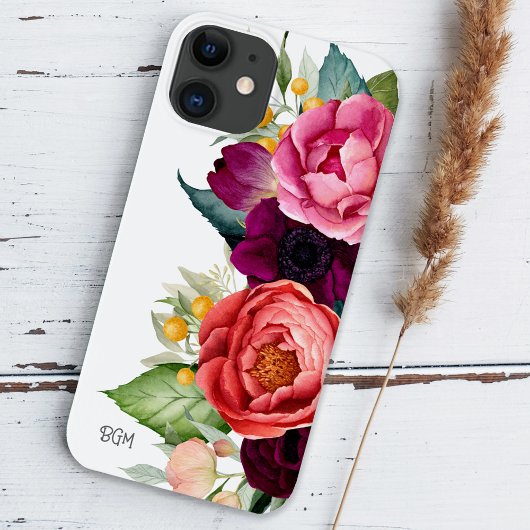 Rustikales Boho Floral mit Monogramm Case-Mate iPhone Hülle