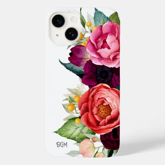 Rustikales Boho Floral mit Monogramm Case-Mate iPhone Hülle (Rückseite)