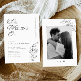 Rustikales Boho Floral Modernes Minimalistisches H Einladung