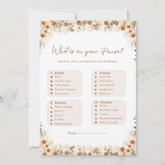 Rustikales Boho Floral Was ist in deinem Handschuh (Vorderseite)