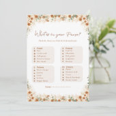 Rustikales Boho Floral Was ist in deinem Handschuh (Stehend Vorderseite)