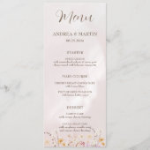 Rustikales Boho Floral Wedding Flat Menu Menükarte (Vorderseite)