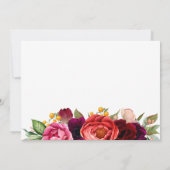 Rustikales Boho Floral Wedding Probe Dinner Einladung (Rückseite)