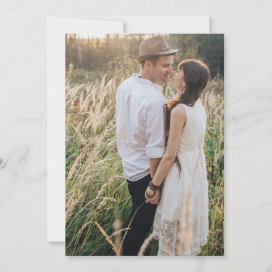 Rustikales Boho Foto Hochzeit rettet das Datum Save The Date (Rückseite)