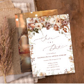 Rustikales Boho Garden Blume Foto Save the Date Einladung