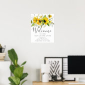 Rustikales Boho Gelbe Sonnenblume Begrüßungszeiche Poster (Heimbüro)