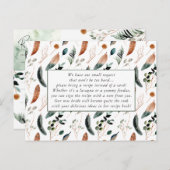 Rustikales Boho Greenery Brautparty Rezept Postkarte (Vorne/Hinten)