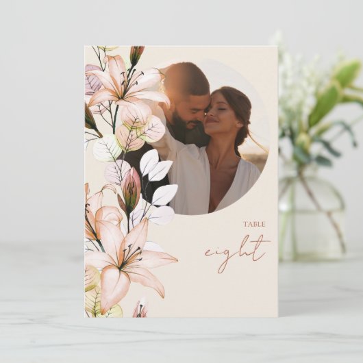 Rustikales Boho Herbst Foto Tischnummer (Stehend Vorderseite)