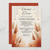 Rustikales Boho Herbst Ombre Brown Probe Dinner Einladung (Vorne/Hinten)