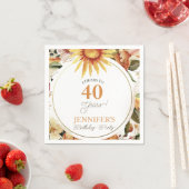 Rustikales Boho Herbst Sonnenblume 40. Geburtstag Serviette (Beispiel)